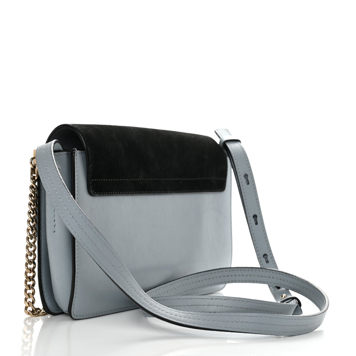 Suede Calfskin Mini Faye Shoulder Bag Fresh Blue Green