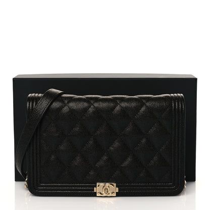 Chanel Caviar Quilted Boy Wallet On Chain WOC Black 11 of 11