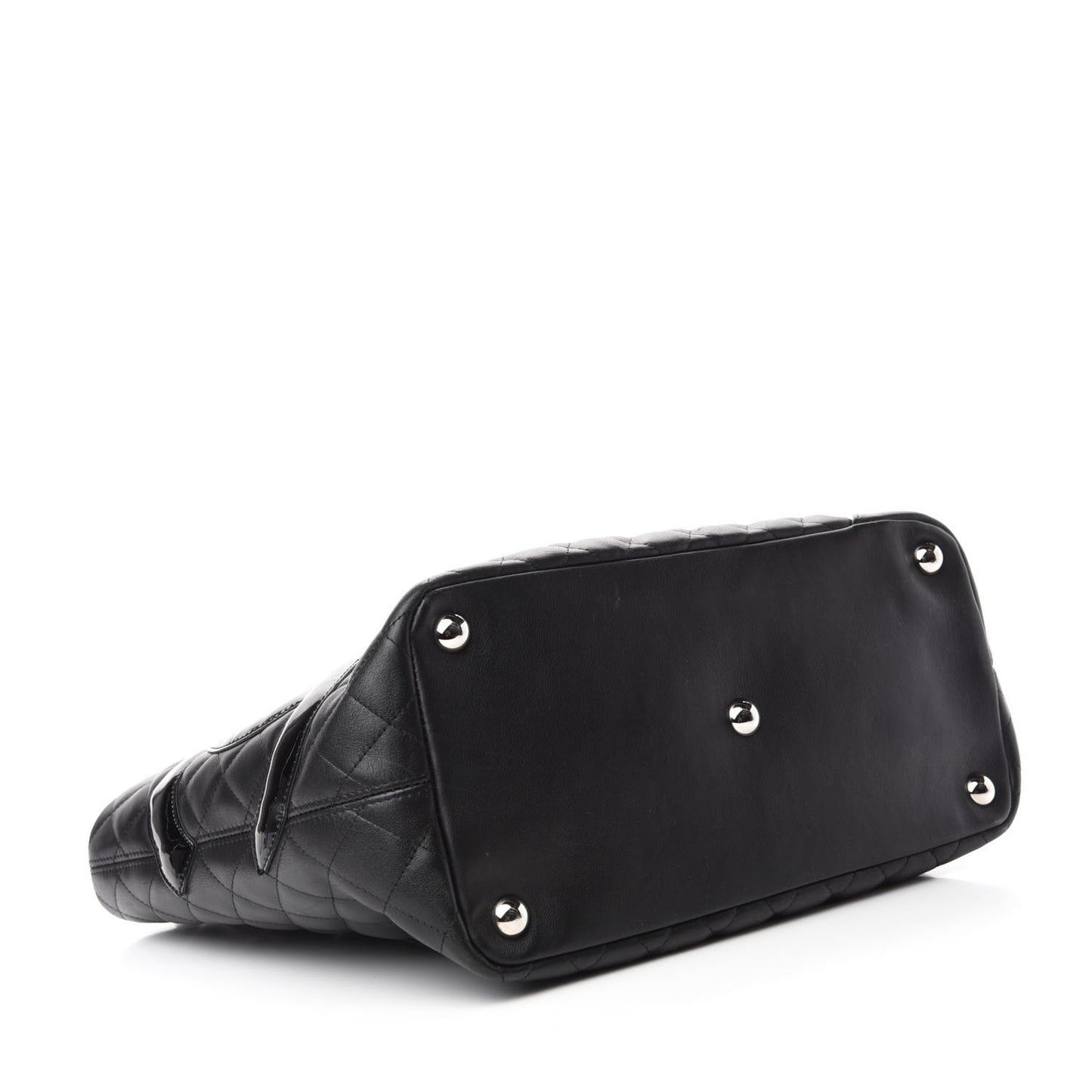 Calfskin Quilted Large Cambon Tote Black