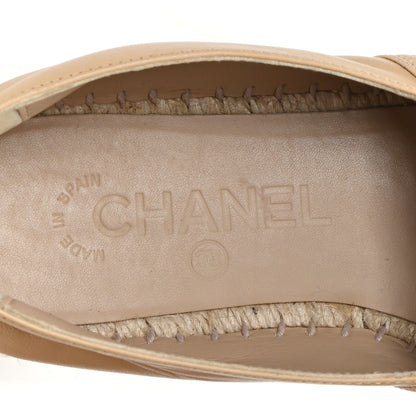 Chanel Lambskin CC Espadrilles 37 Beige Black 8 of 10