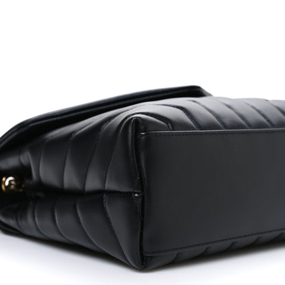 Saint Laurent Calfskin Y Quilted Monogram Small Loulou Chain Satchel Black 9 of 10