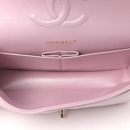 Chanel Iridescent Calfskin Quilted Medium Double Flap Light Pink 5 of 11