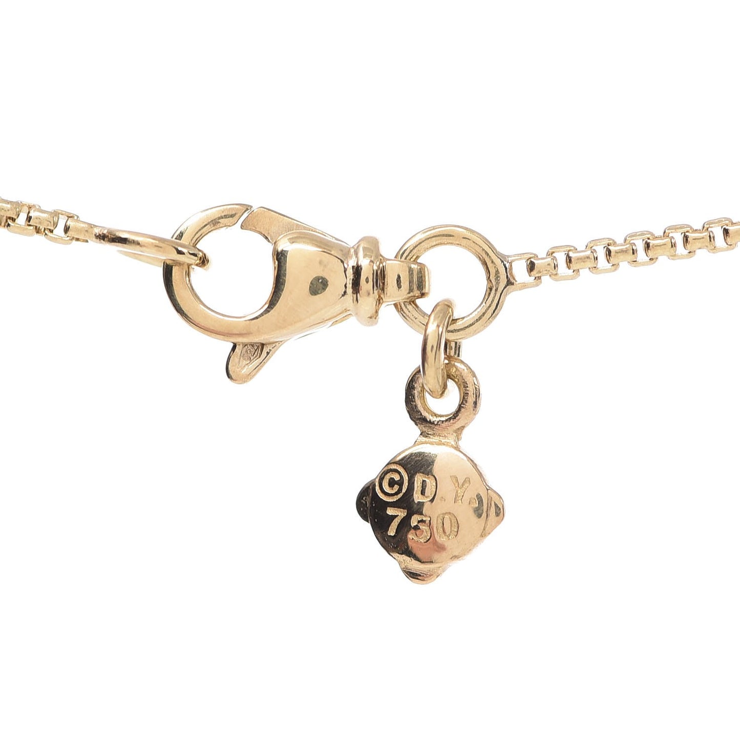 18K Yellow Gold Diamond 20mm Infinity Pendant Necklace
