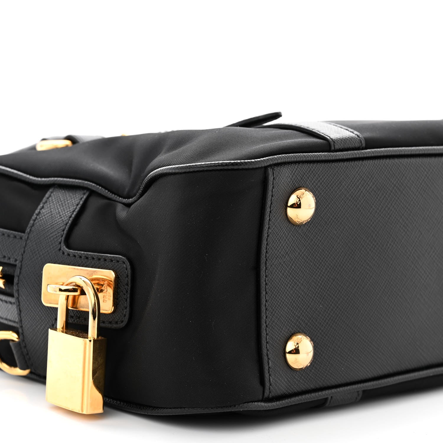 Prada Tessuto Nylon Saffiano Bauletto Black 9 of 14