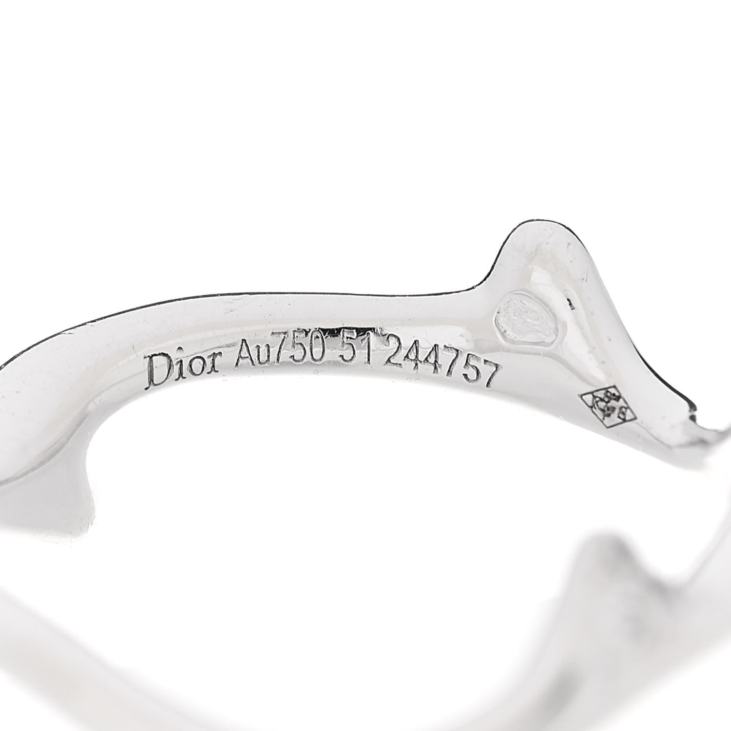 Christian Dior 18K White Gold Bois de Rose Ring 51 5.75 4 of 5