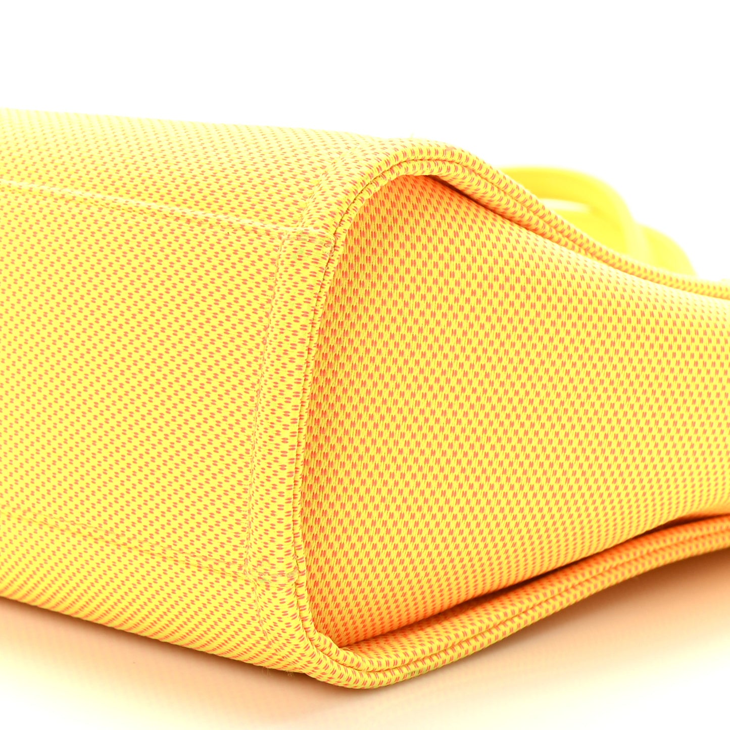 Mixed Fibers Calfskin Mini Deauville Tote Orange Yellow
