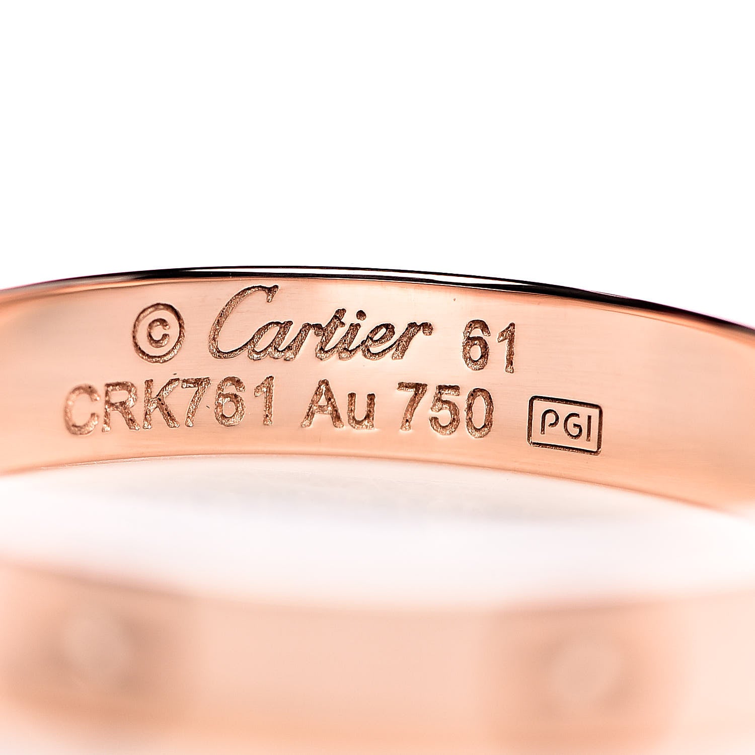 Cartier 18K Pink Gold 3.5mm LOVE Wedding Band Ring 61 9.5 4 of 5