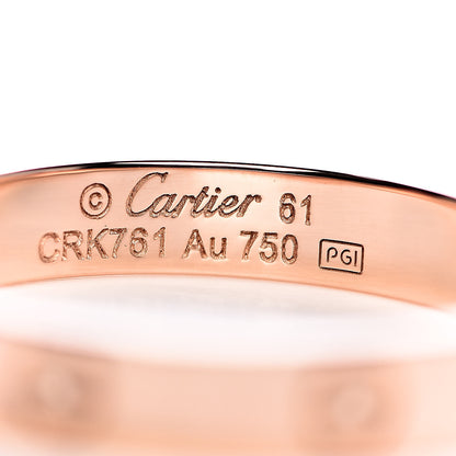 Cartier 18K Pink Gold 3.5mm LOVE Wedding Band Ring 61 9.5 4 of 5