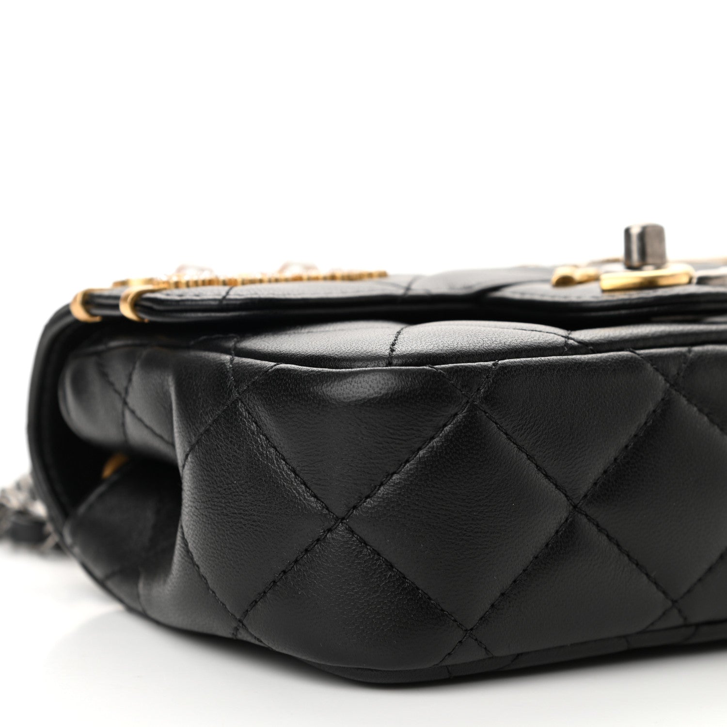 Chanel Lambskin Quilted Mini Coco Clips Single Flap Black 9 of 11