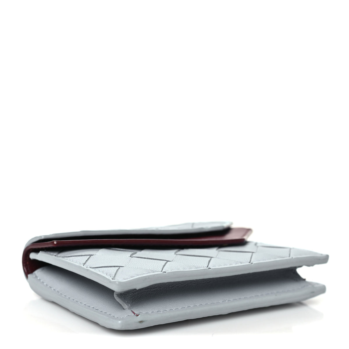 Bottega Veneta Nappa Intrecciato Small Check Bi-Fold Zip Wallet Ice Cherry 4 of 7