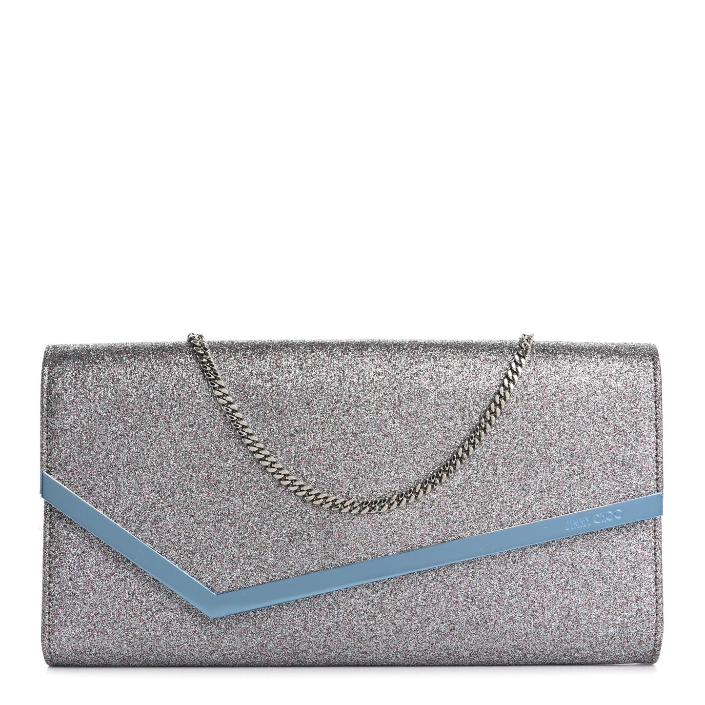 Glitter Fabric Erica Chain Clutch Multicolor