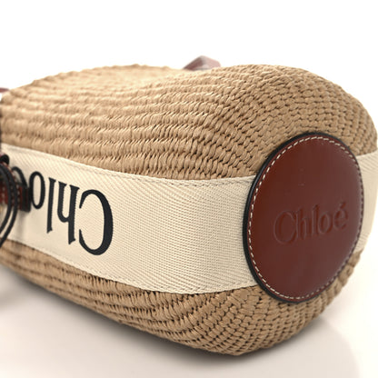 Chloe Raffia Calfskin Small Woody Basket Bag Brown 10 of 11