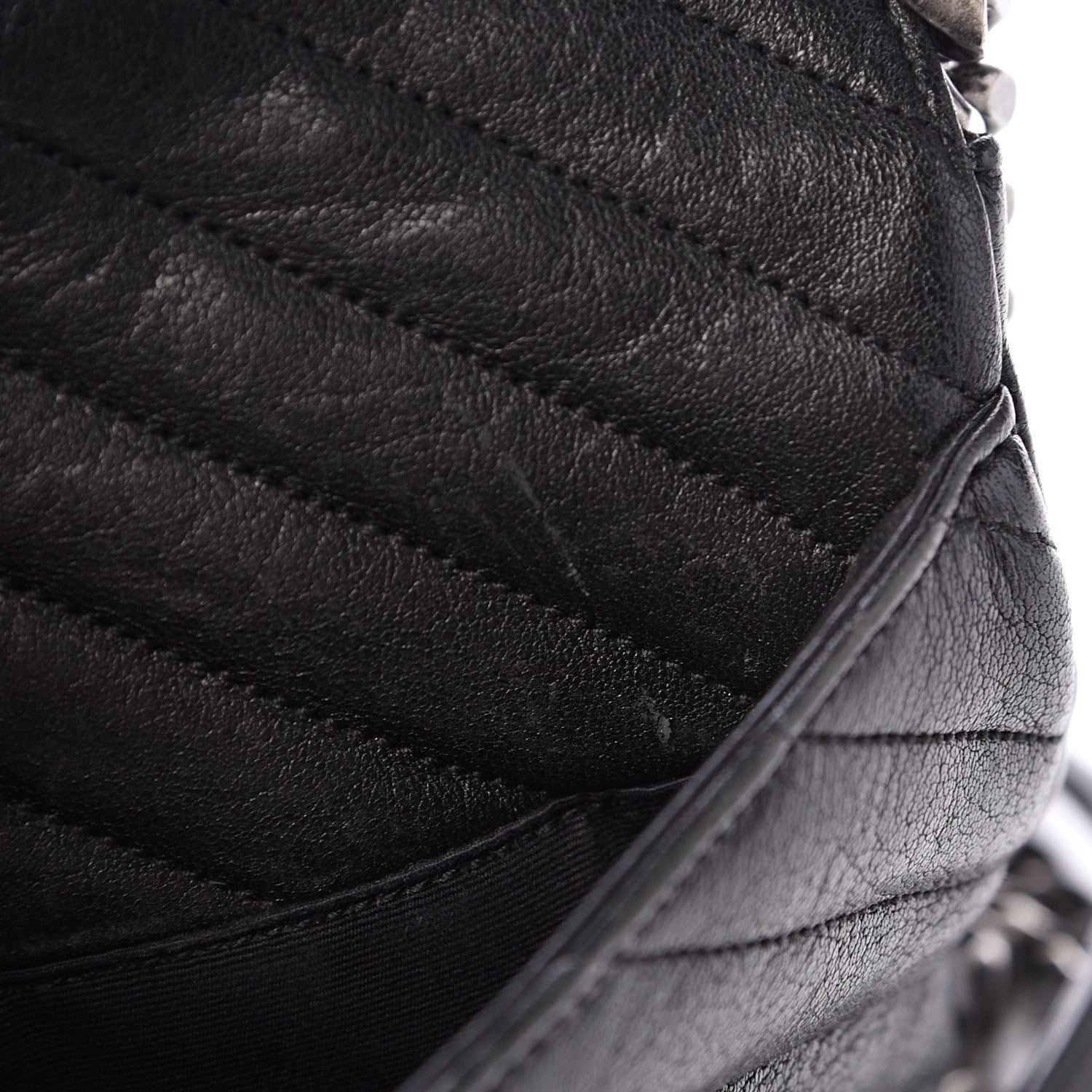 Saint Laurent Sheepskin Matelasse Chevron Monogram Medium College Bag Black 11 of 12