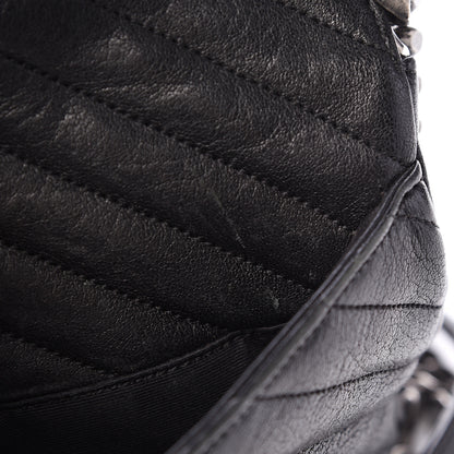 Saint Laurent Sheepskin Matelasse Chevron Monogram Medium College Bag Black 11 of 12