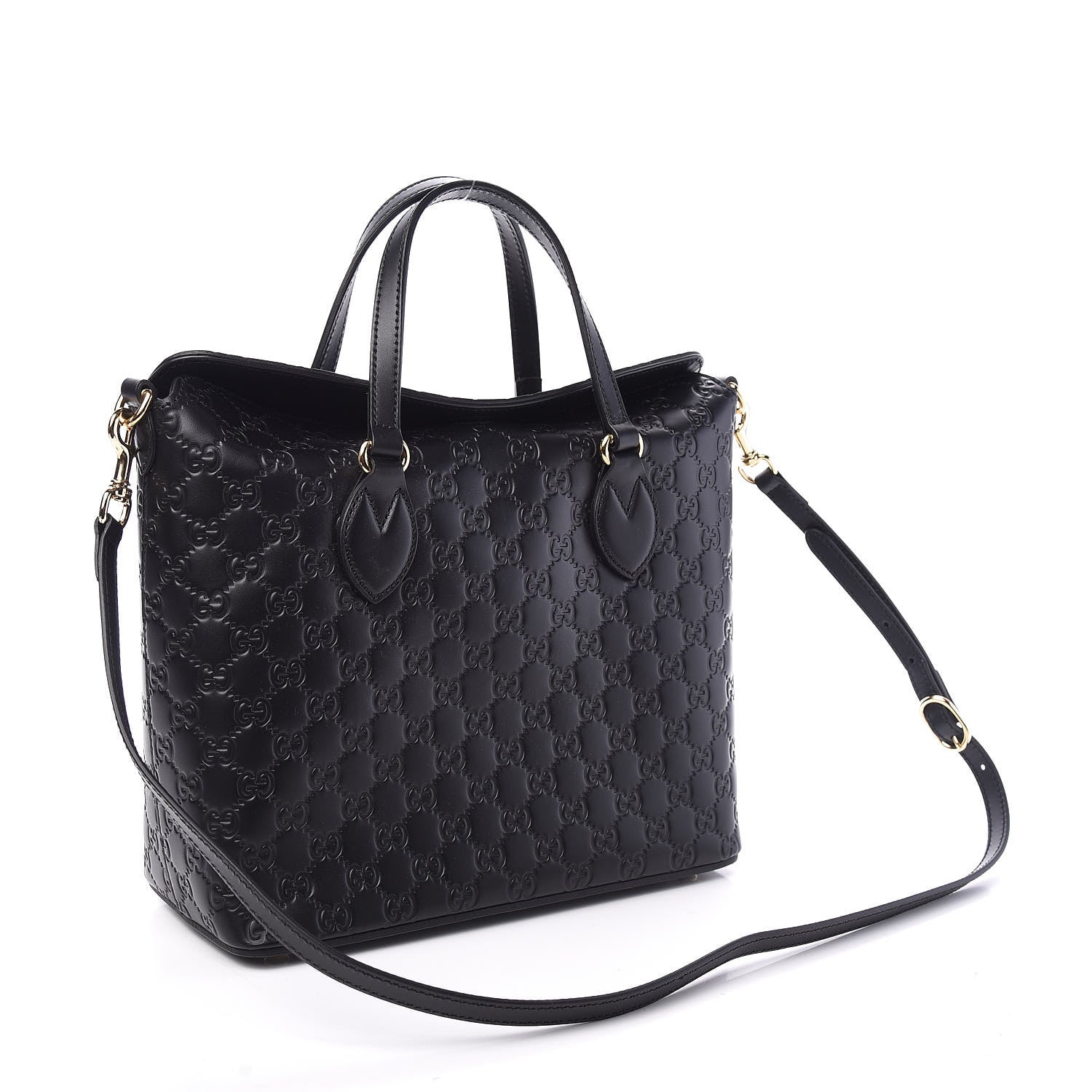 Gucci Guccissima Linea A Foldover Tote Black 3 of 10