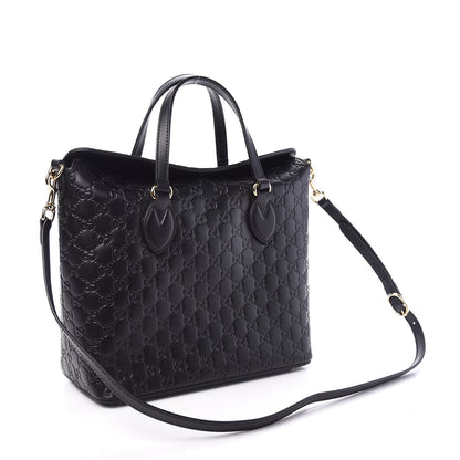 Gucci Guccissima Linea A Foldover Tote Black 3 of 10