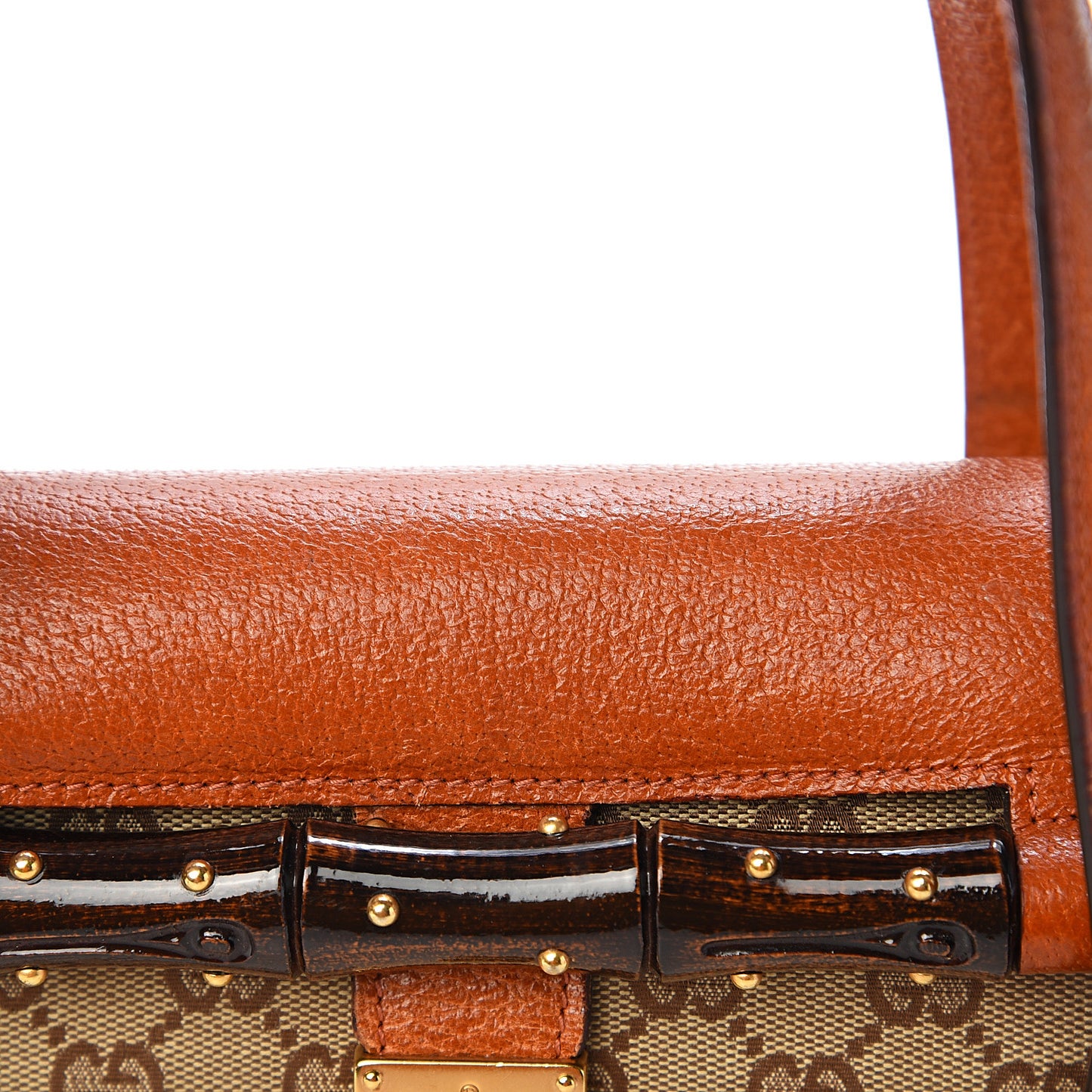 Monogram Bamboo Bullet Satchel Brown