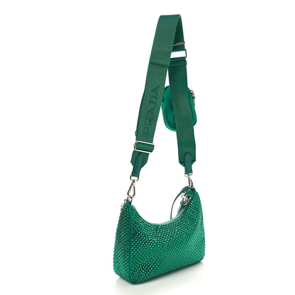 Prada Satin Crystal Re-Edition 2005 Shoulder Bag Mango 2 of 9
