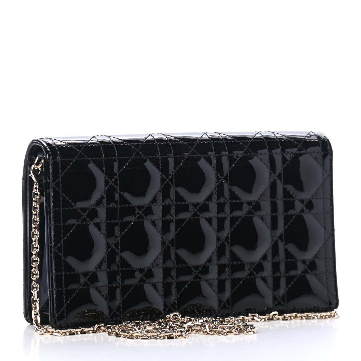 Patent Cannage Lady Dior Clutch Black