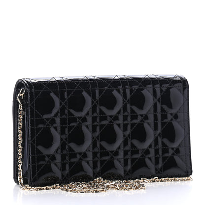 Christian Dior Patent Cannage Lady Dior Clutch Black 2 of 4