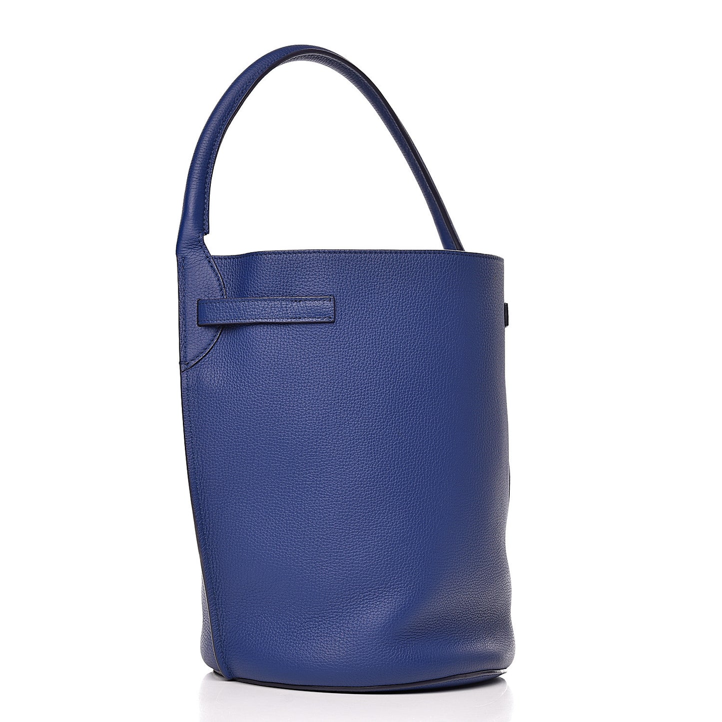 Supple Grained Calfskin Big Bag Bucket Cobalt