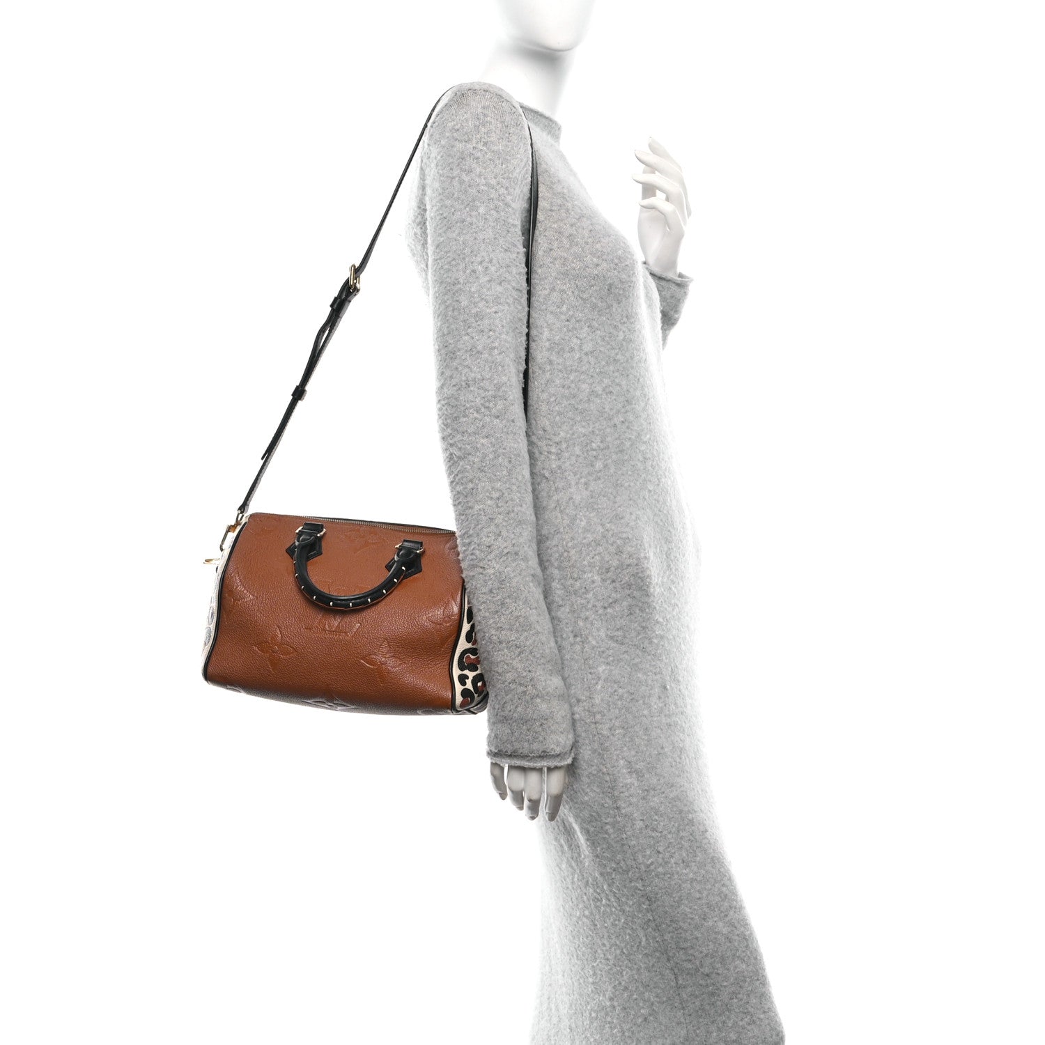 Louis Vuitton Empreinte Monogram Giant Wild At Heart Speedy Bandouliere 25 Caramel 2 of 9