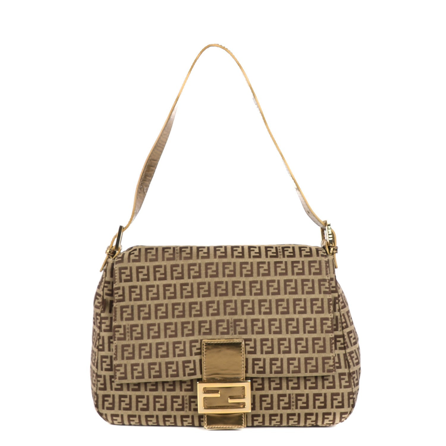 Fendi Patent Zucchino Mama Baguette Tobacco Beige 1 of 8