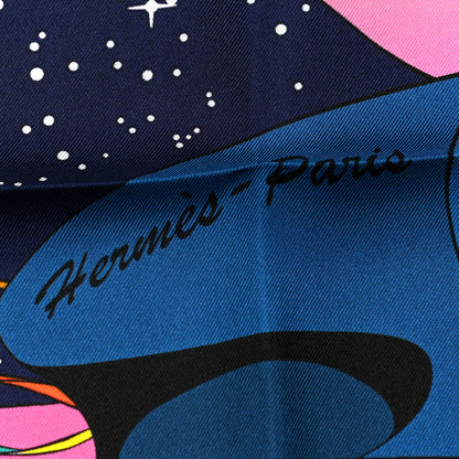 Hermes Silk Space Derby Scarf 90 Marine Rose Vif Multicolor 2 of 6