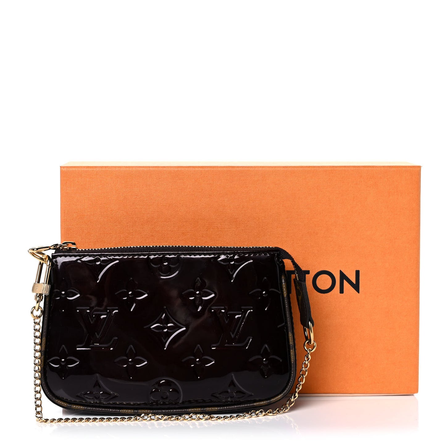 Vernis Monogram Mini Pochette Accessories Amarante