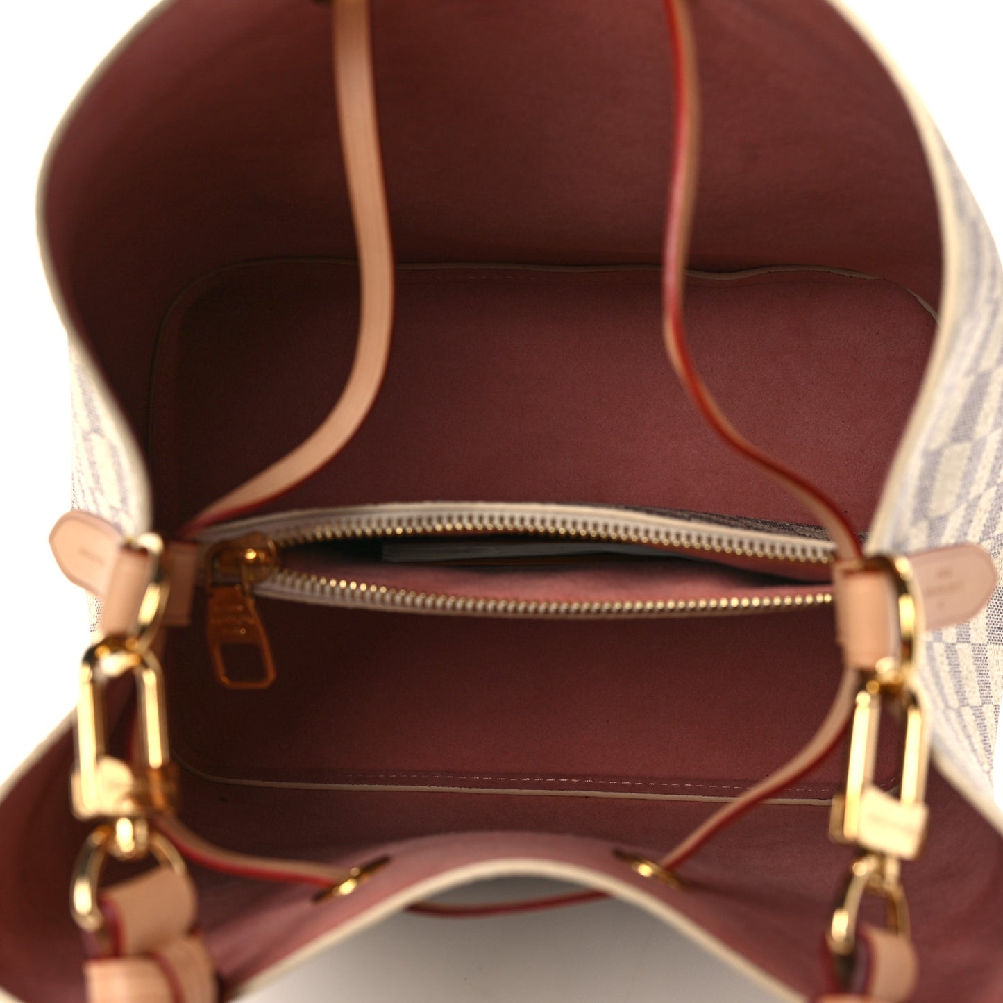 Damier Azur Braided Neonoe MM Peach Cream