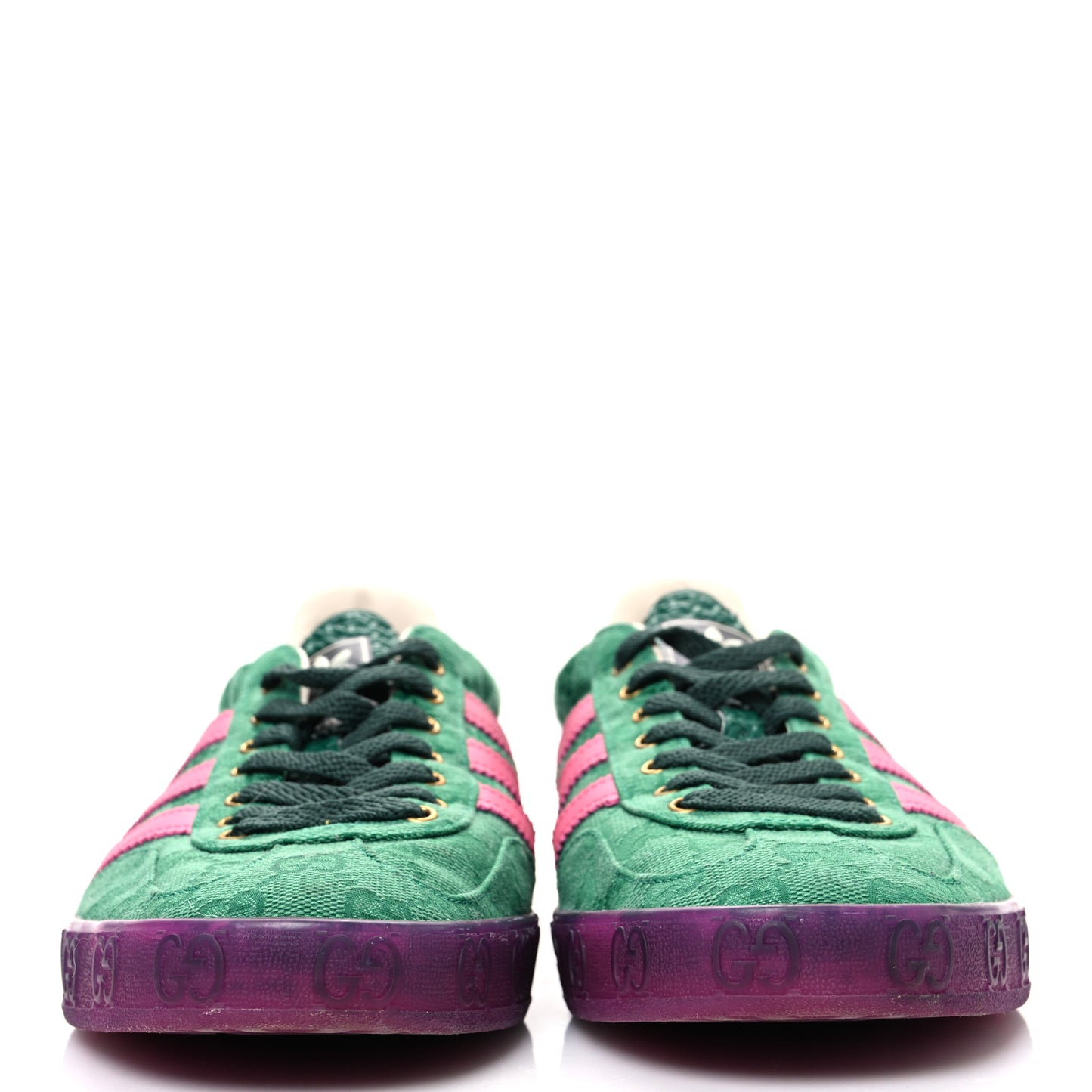X ADIDAS GG Supreme Monogram Mens Gazelle Sneakers 10 Green Pink Strata