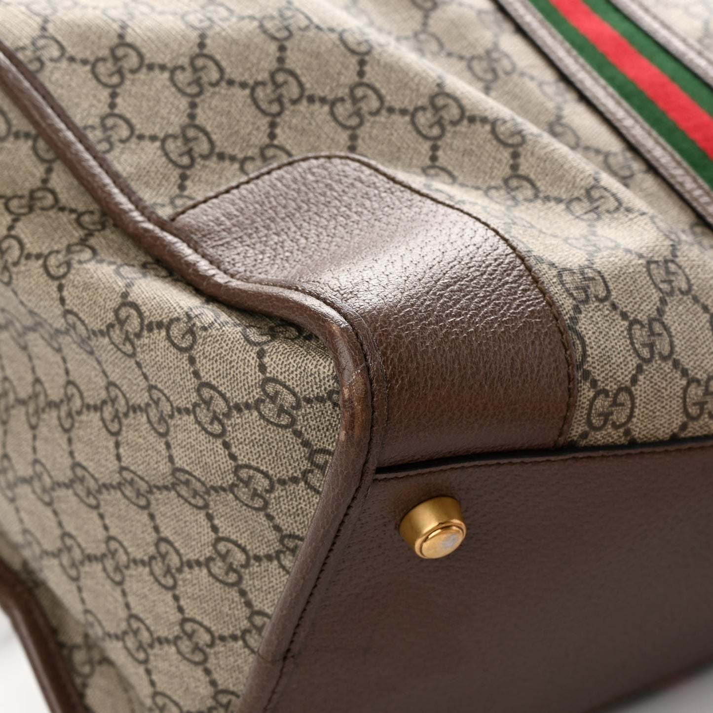 GG Supreme Monogram Web Large Ophidia Carry-On Duffle Bag Beige New Acero