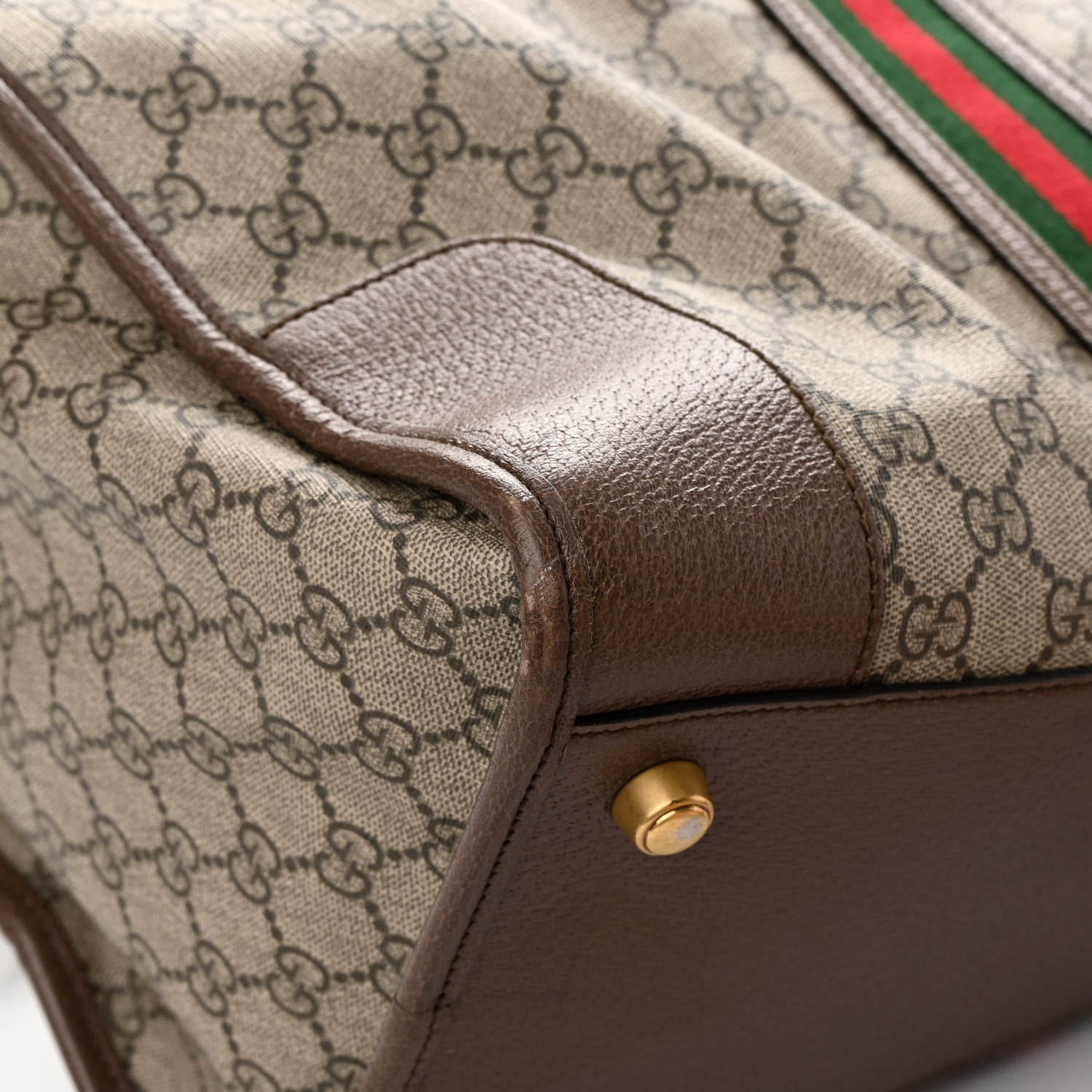 Gucci GG Supreme Monogram Web Large Ophidia Carry-On Duffle Bag Beige New Acero 12 of 18
