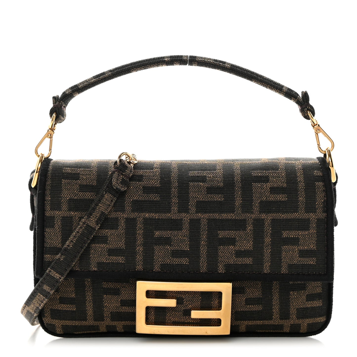 Fabric Jacquard FF 1974 Mini Baguette Tobacco Moro Black