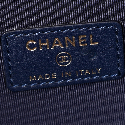 Chanel Denim Quilted Zipped Pouch Blue 7 of 10