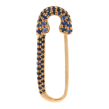 Anita Ko 18K Yellow Gold Blue Sapphire Safety Pin Earring 1 of 3