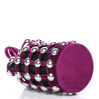 Alexander Wang Velvet Embellished Mini Roxy Bucket Bag Magenta 5 of 13