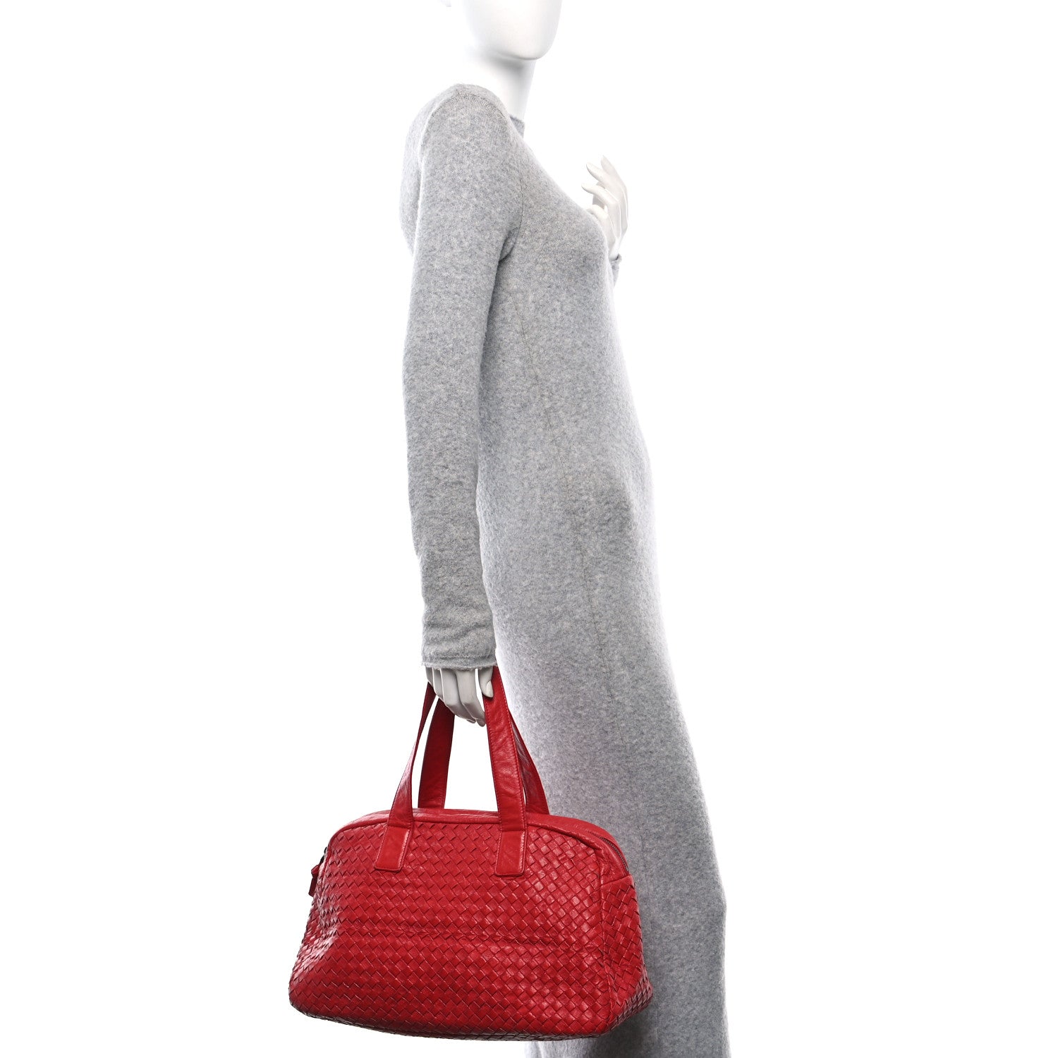 Bottega Veneta Nappa Intrecciato Boston Bag Carmine 2 of 11