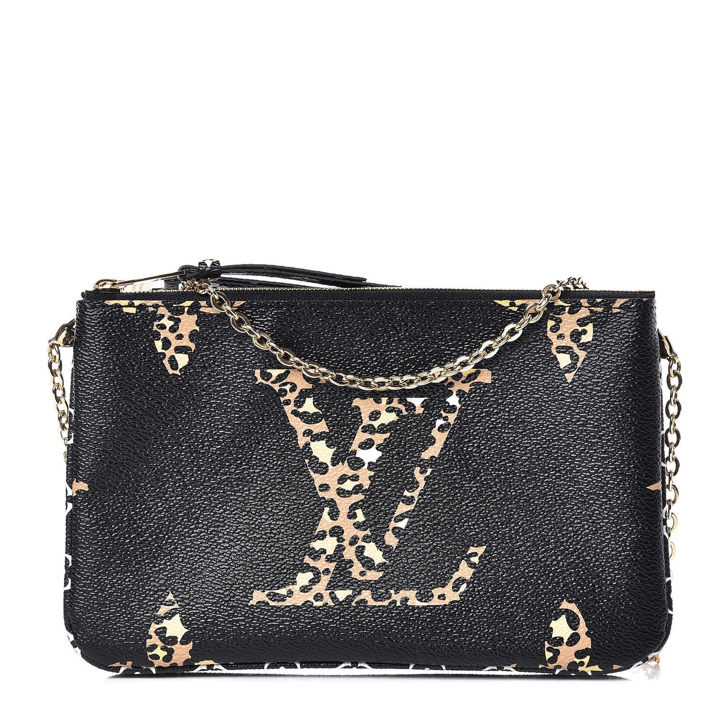Monogram Giant Jungle Pochette Double Zip Black