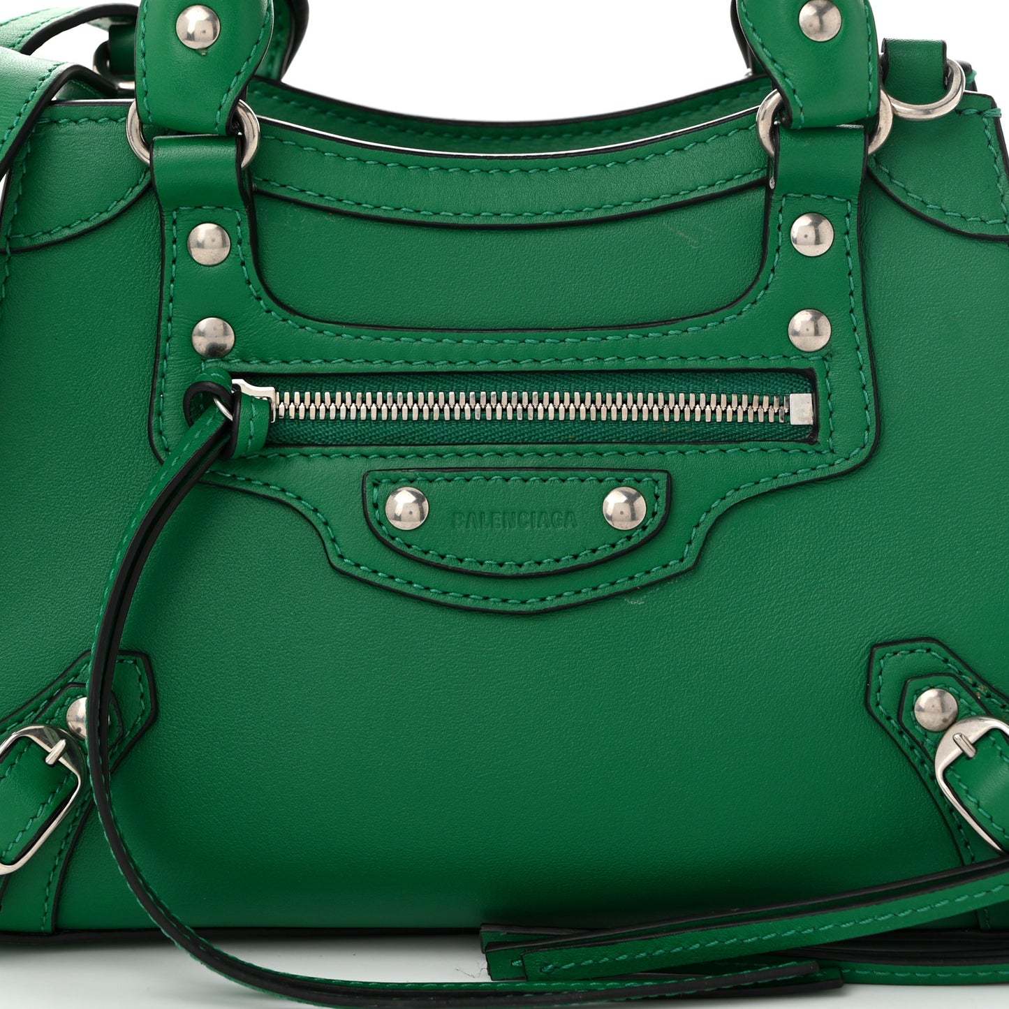 Smooth Calfskin Neo Classic Silver Hardware Mini City Grass Green