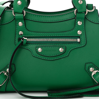 Balenciaga Smooth Calfskin Neo Classic Silver Hardware Mini City Grass Green 8 of 11