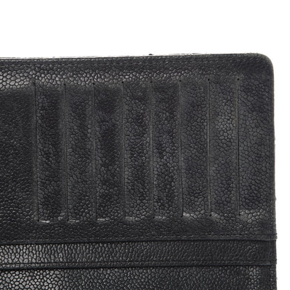 Chanel Distressed Caviar Stitched Outdoor Yen Wallet Black 10 of 13