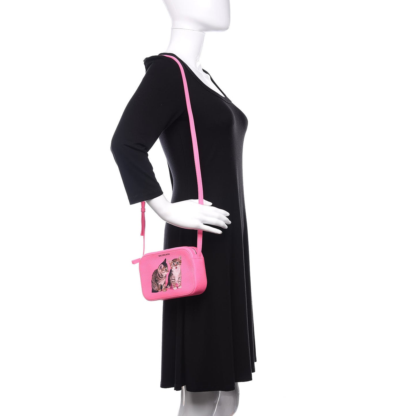 Calfskin Kittens Logo XS Everyday Camera Bag Acid Pink