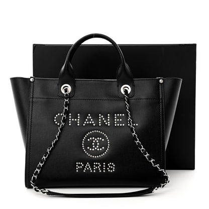 Chanel Caviar Small Studded Deauville Tote Black 13 of 13