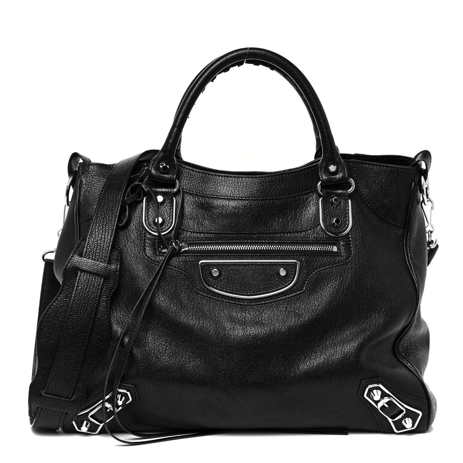 Balenciaga Chevre Silver Metallic Edge Hardware Velo Black 3 of 28