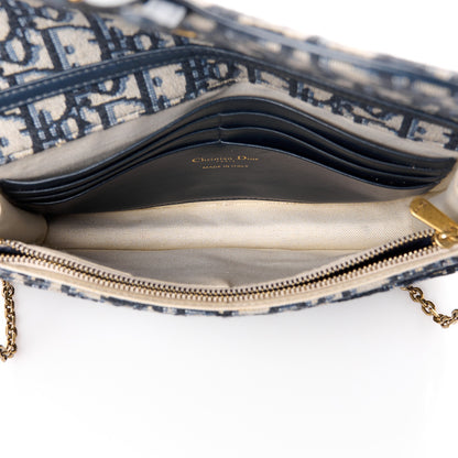 Christian Dior Oblique Saddle Chain Pouch Blue 5 of 10