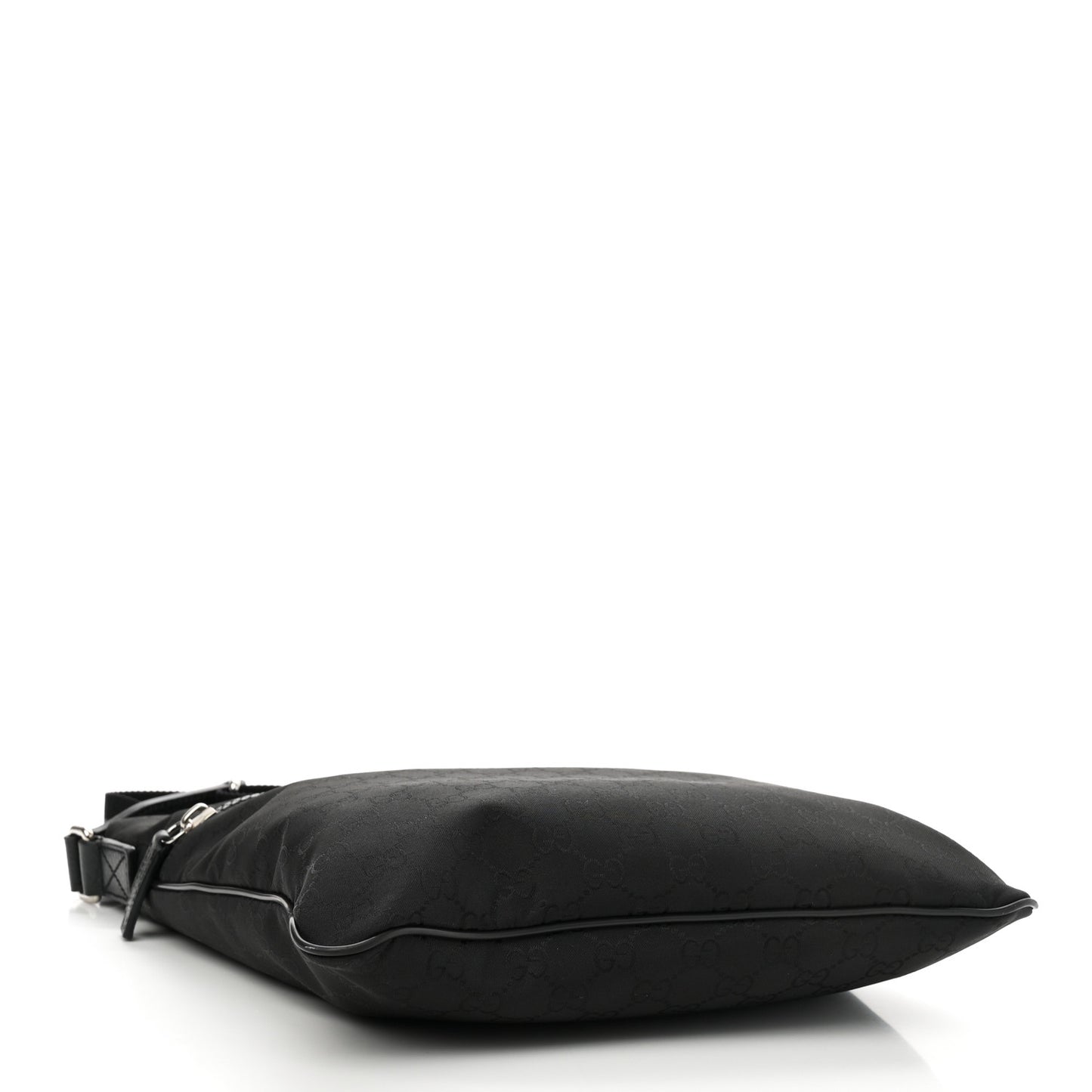 Nylon Monogram Medium Flat Messenger Bag Black