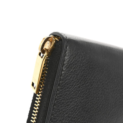 Saint Laurent Grained Calfskin Zip Around Wallet Black 12 of 12