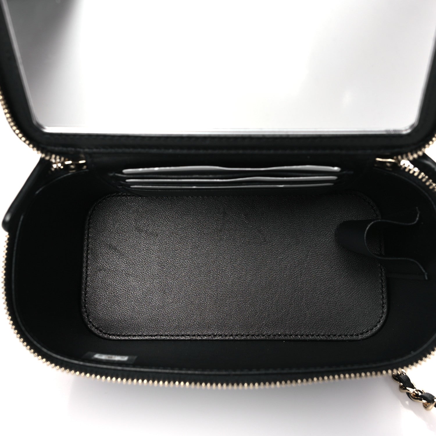 Chanel Lambskin Quilted Small Top Handle Vanity Case With Chain Black 5 of 10