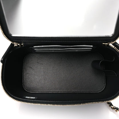 Chanel Lambskin Quilted Small Top Handle Vanity Case With Chain Black 5 of 10